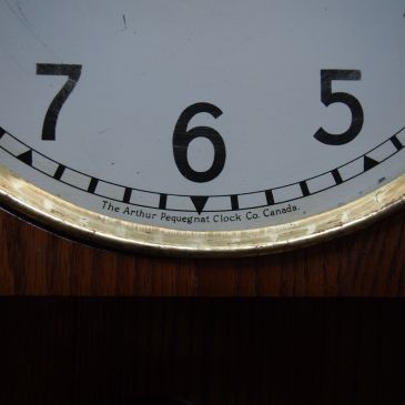 Clock face Arthur Pequegnat Canadian Time clock
