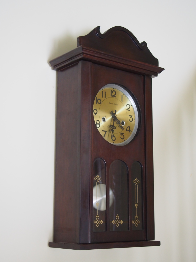 Daniel Dakota time and strike wall clock (bottom piece missing)
